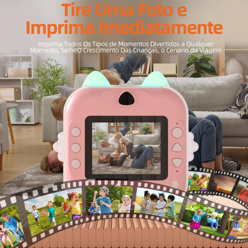 Câmera Digital Infantil com Impressão Instantânea