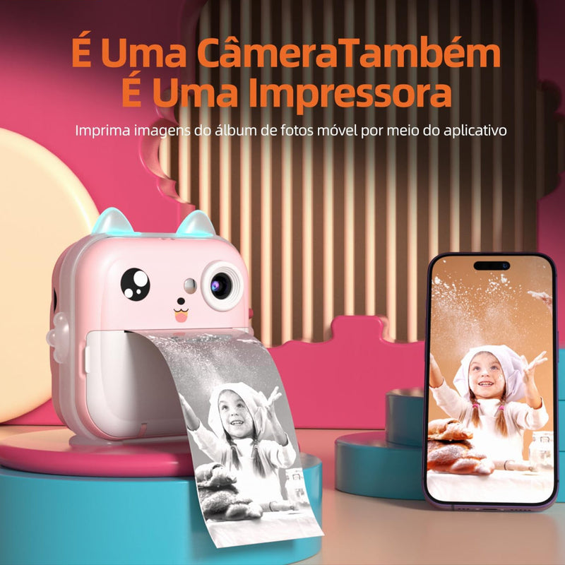 Câmera Digital Infantil com Impressão Instantânea
