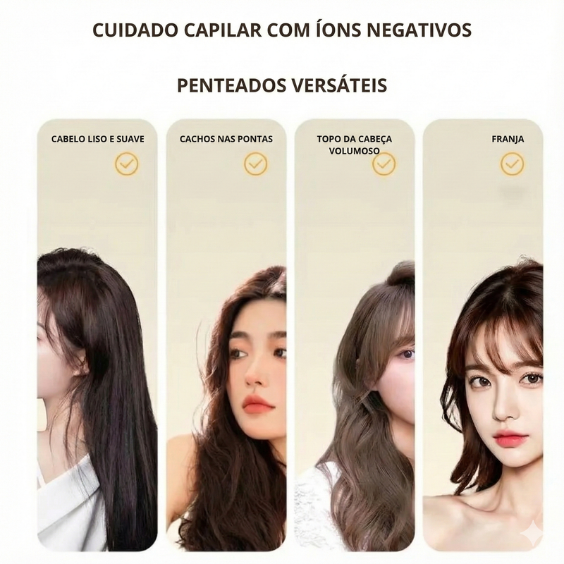 Escova Alisadora Portátil Íon Negativo – Cabelos Perfeitos em Minutos!