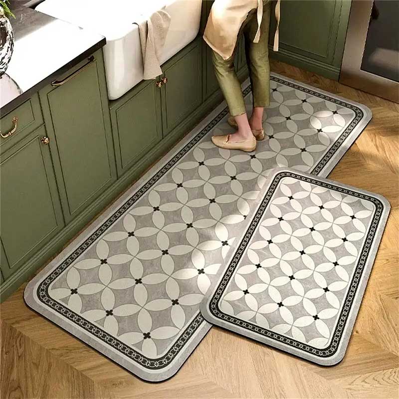 Tapete para Cozinha Absorvente Ladrilhos