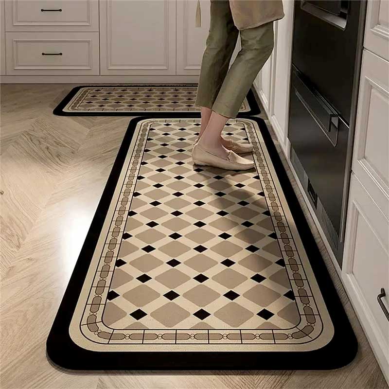 Tapete para Cozinha Absorvente Ladrilhos