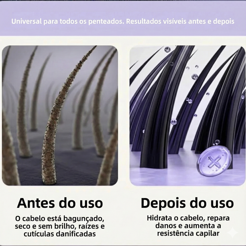 Escova Alisadora Portátil Íon Negativo – Cabelos Perfeitos em Minutos!