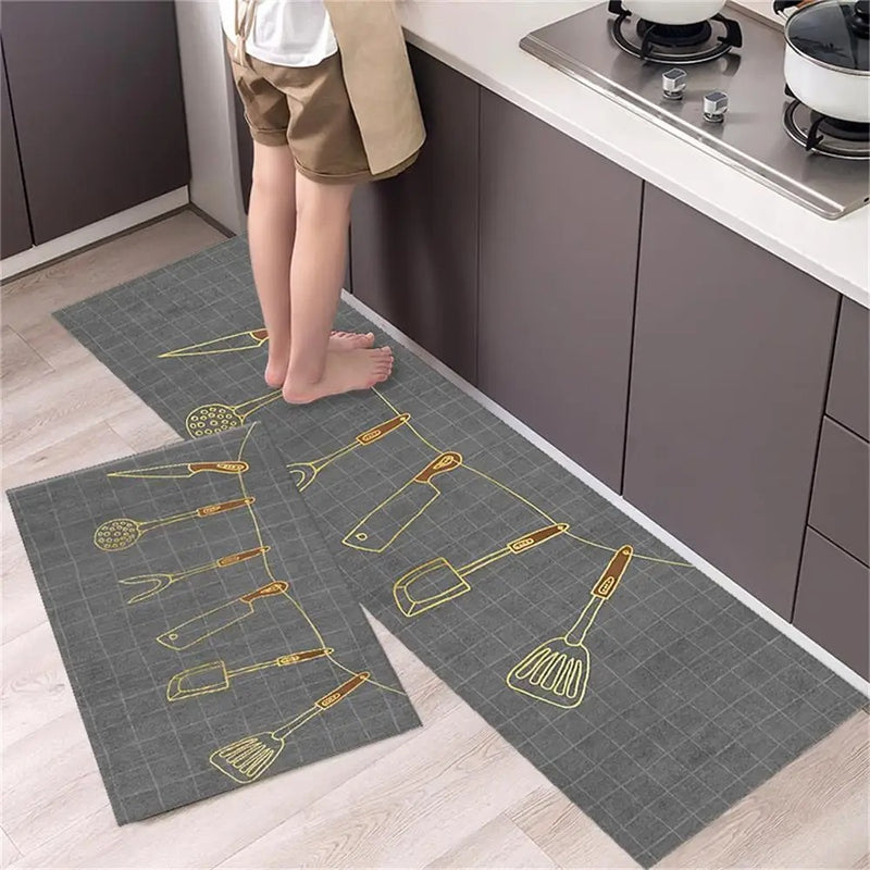 Tapete para Cozinha Absorvente Ladrilhos