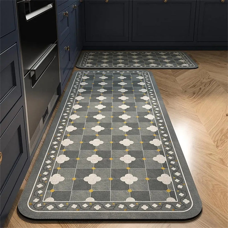 Tapete para Cozinha Absorvente Ladrilhos