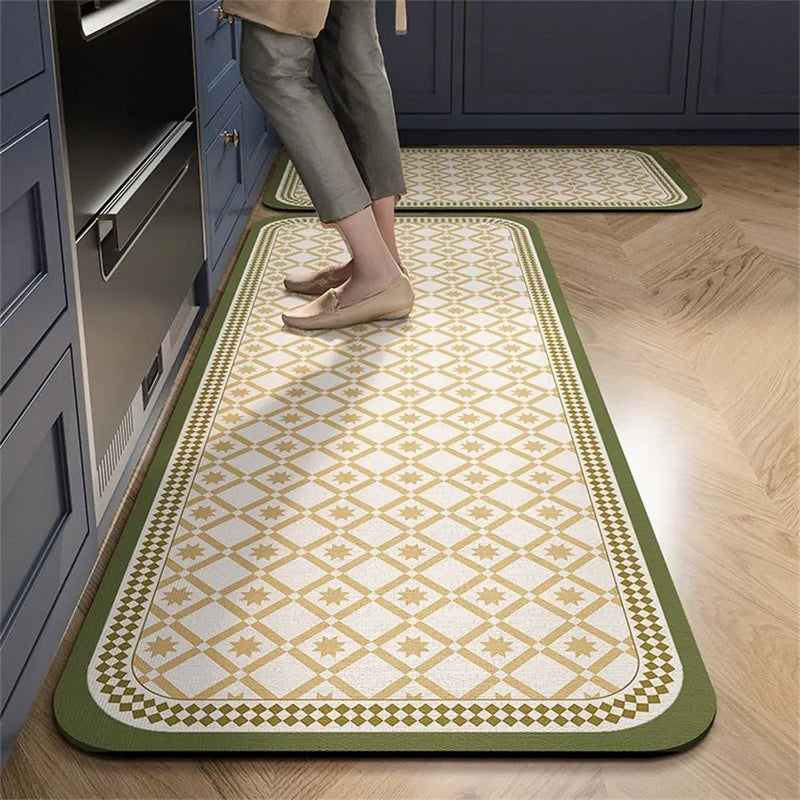 Tapete para Cozinha Absorvente Ladrilhos