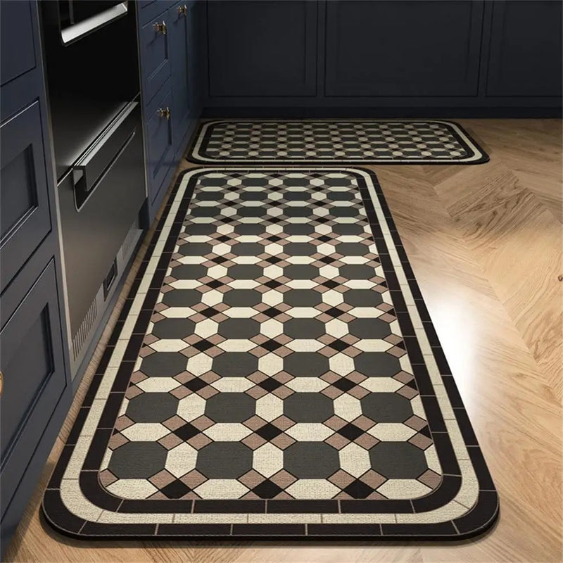 Tapete para Cozinha Absorvente Ladrilhos